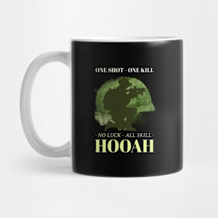 Hooah! One Shot One Kill No Luck All Skill Mug